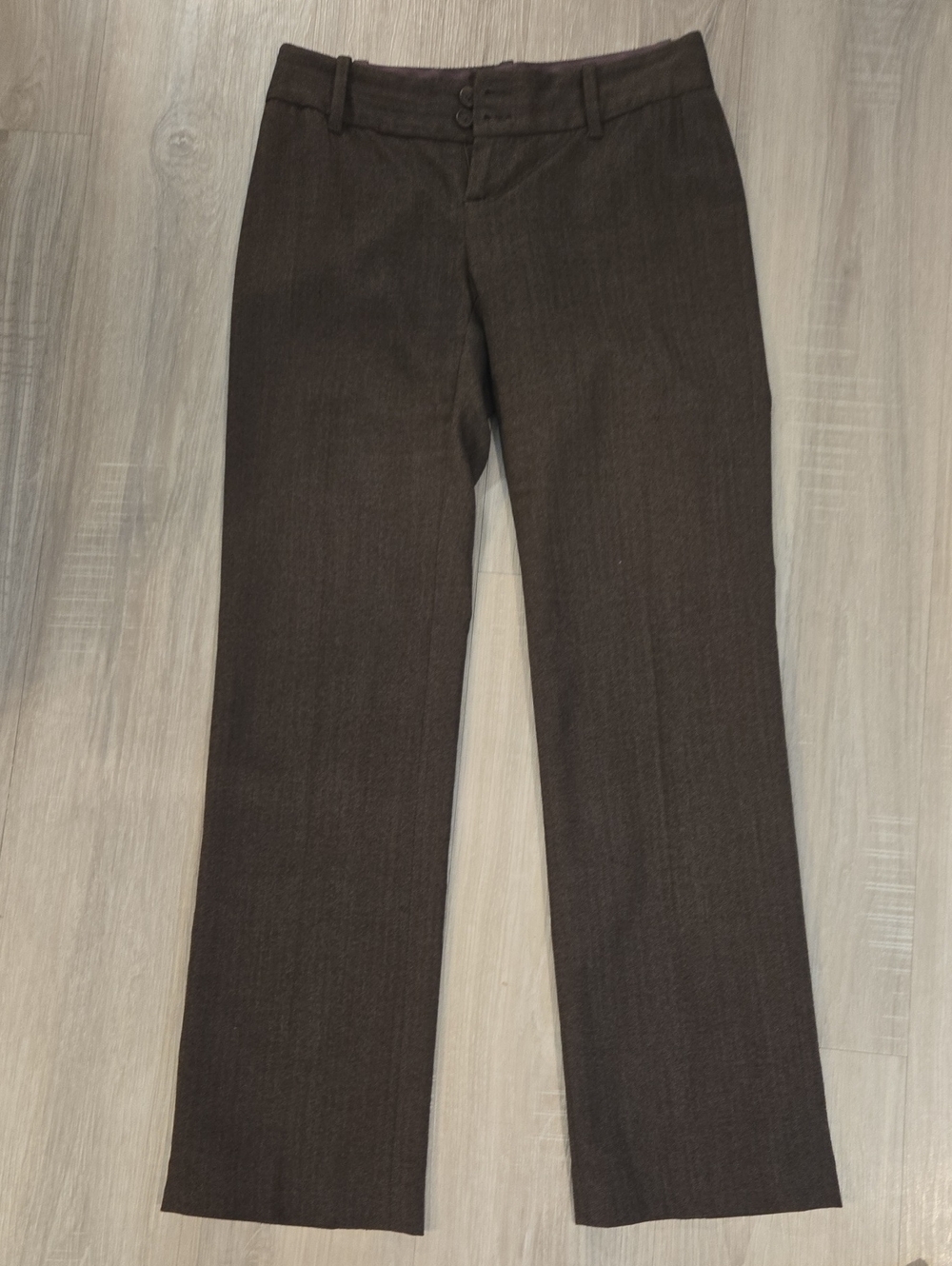 Brown Straight-Leg Dress Pants
